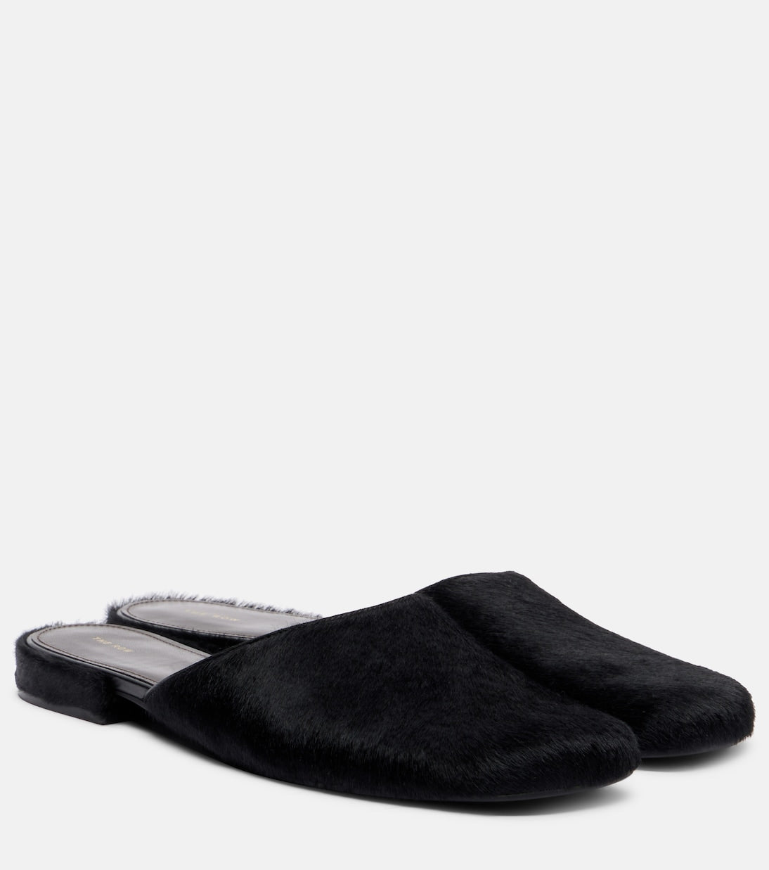 THE ROW PENELOPE MULES IN BLACK CALF