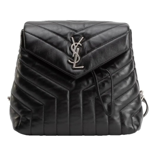 YSL Lou Lou black leather backpack