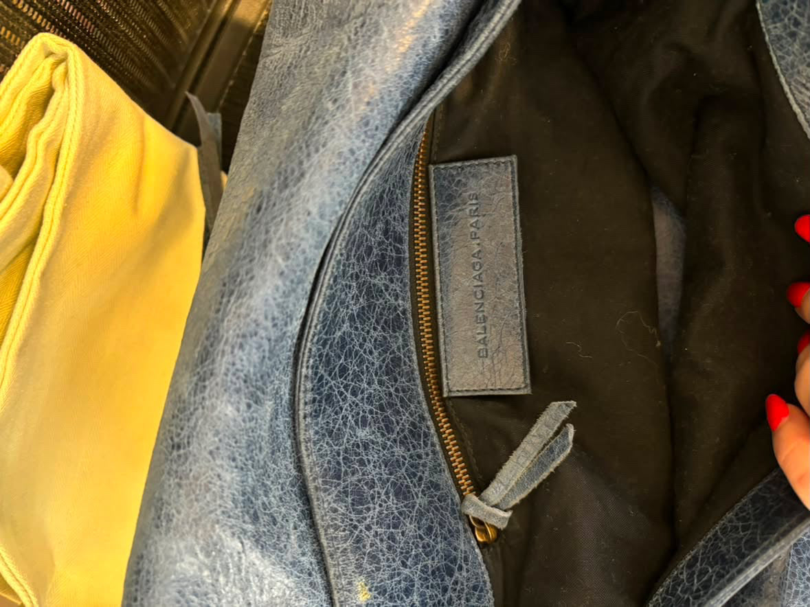 BALENCIAGA blue motocross classic day hobo