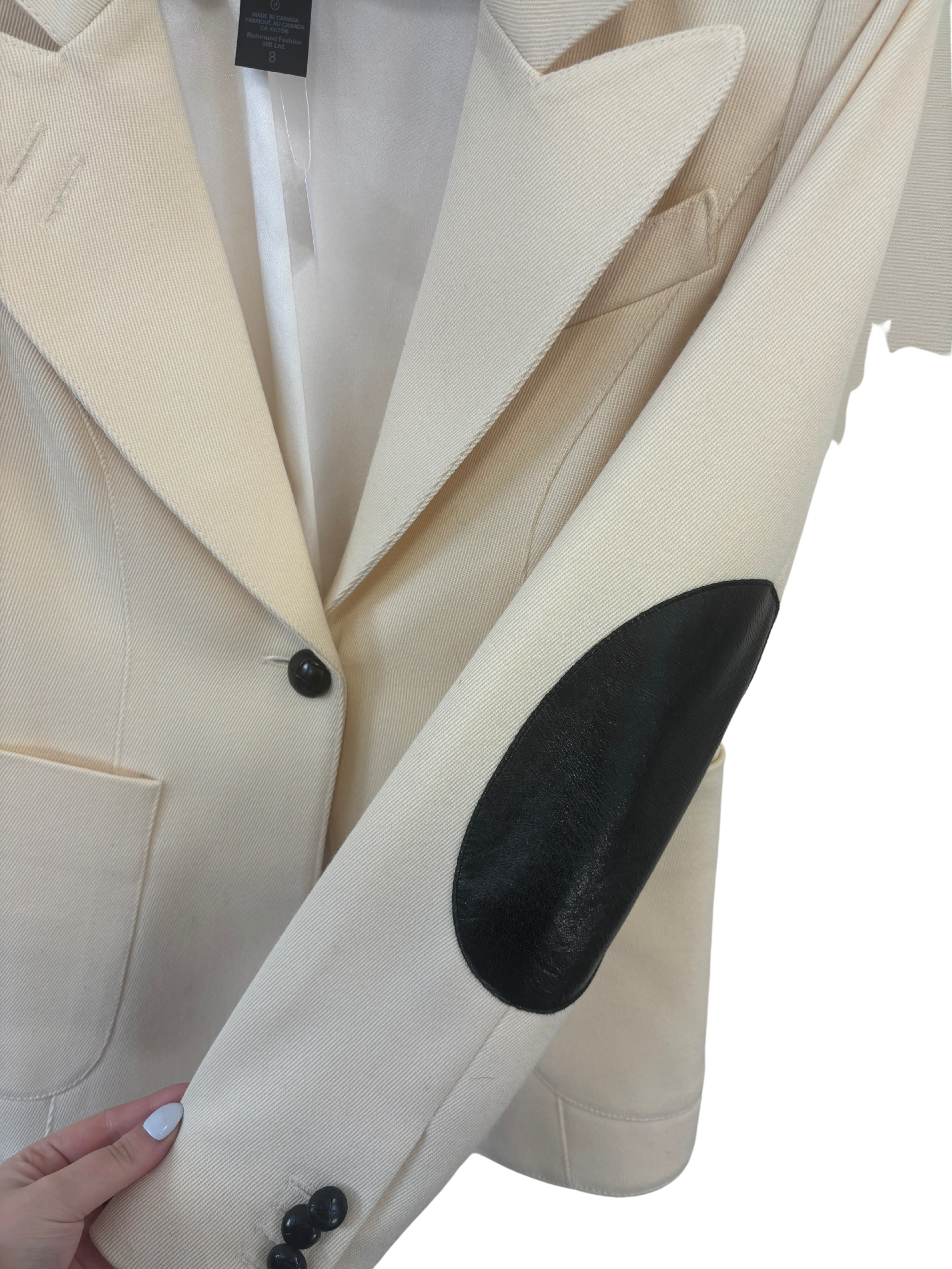 SMYTHE ivory blazer with patches