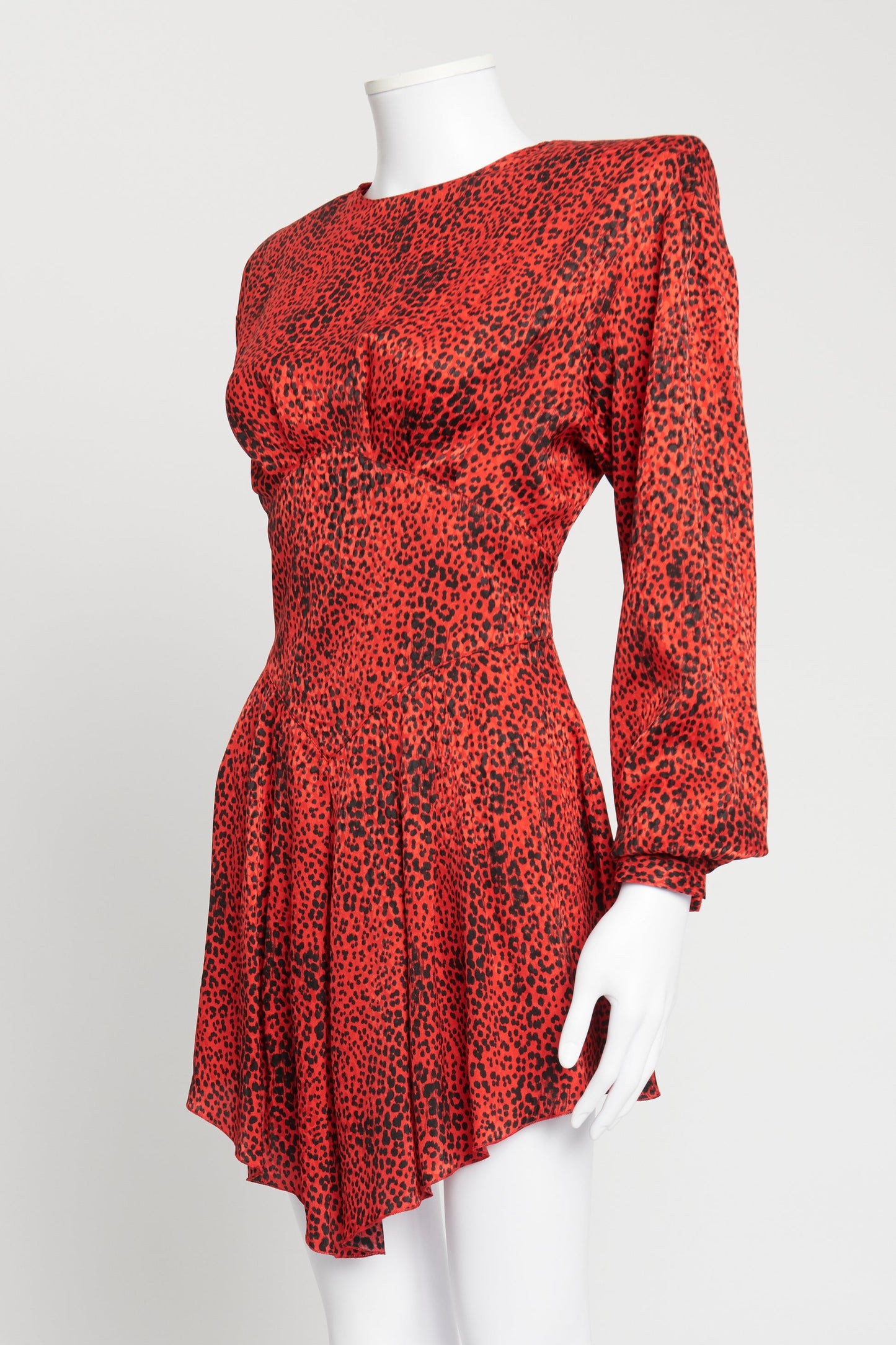 Alessandra Rich Silk Cheetah Print Dress