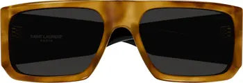 Saint Laurent Tortoiseshell Rectangular Sunglasses