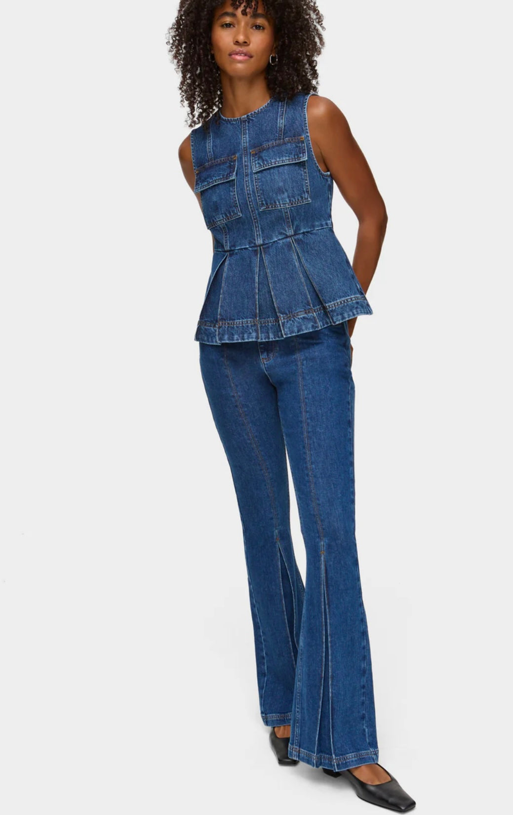 ALIGNE Hope peplum denim top