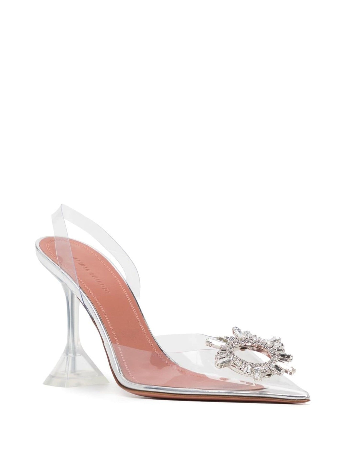 Amina Muaddi Crystal Slingback Heels