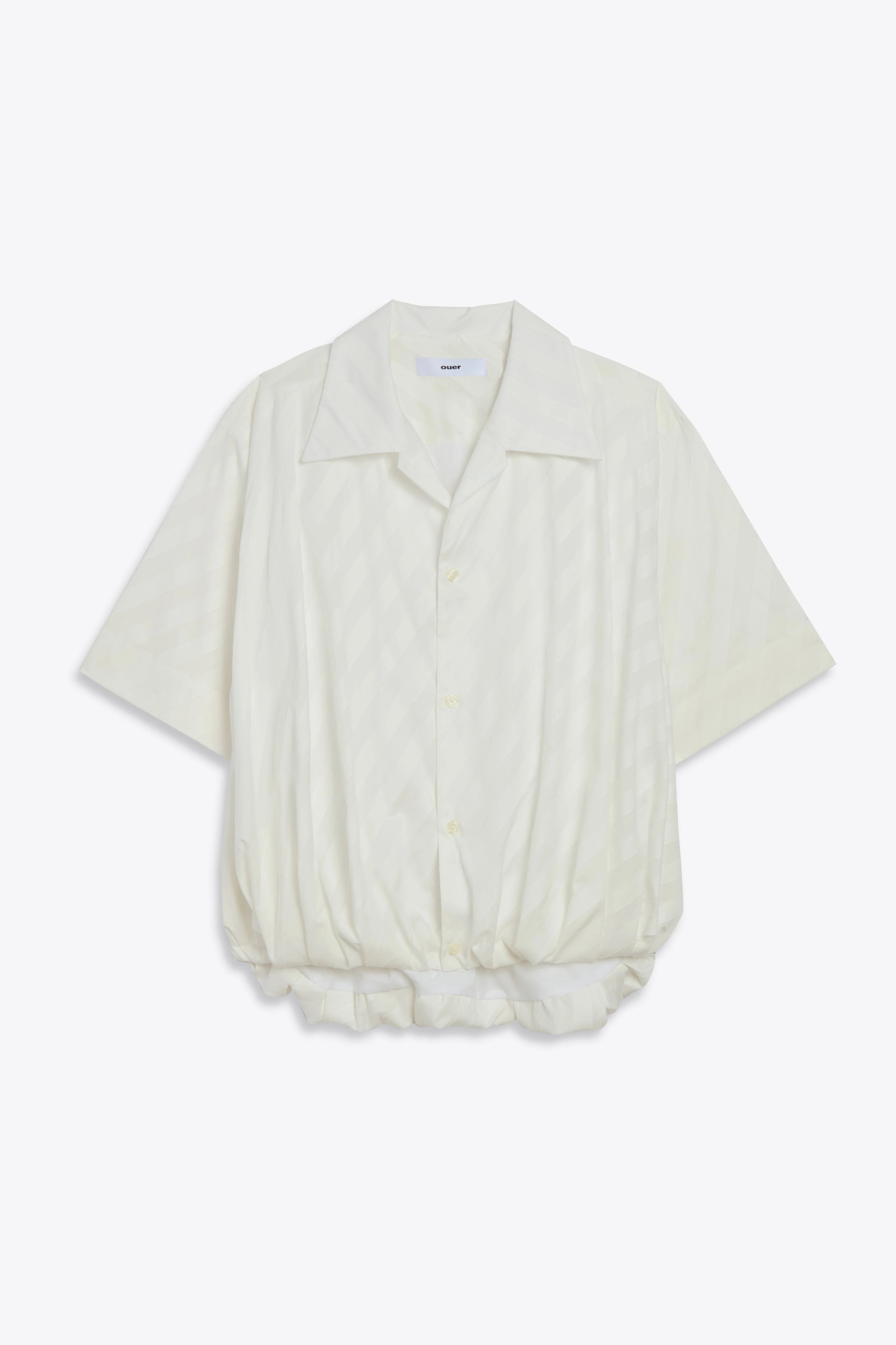 OUER Diagonal Jacquard Bubble Shirt in White