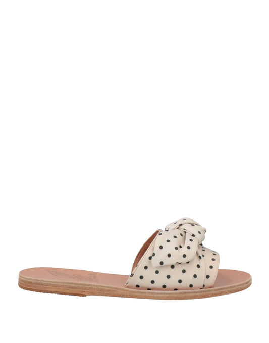 ANCIENT GREEK SANDALS white with black polka dots