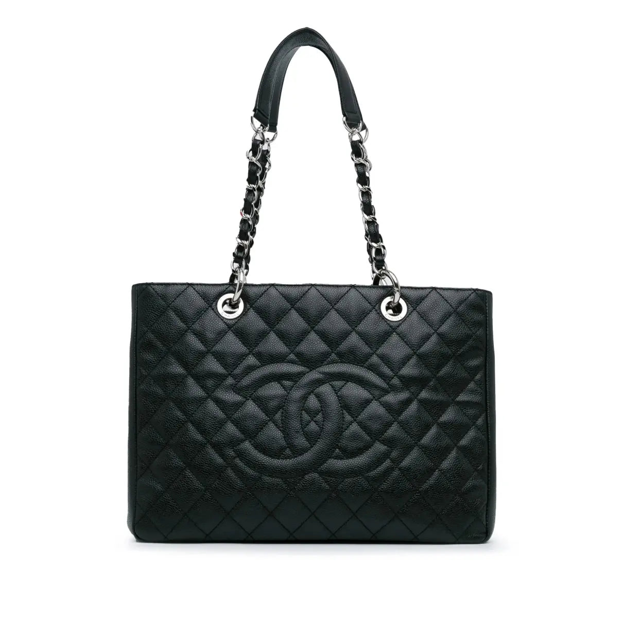 CHANEL black shopping tote SHW