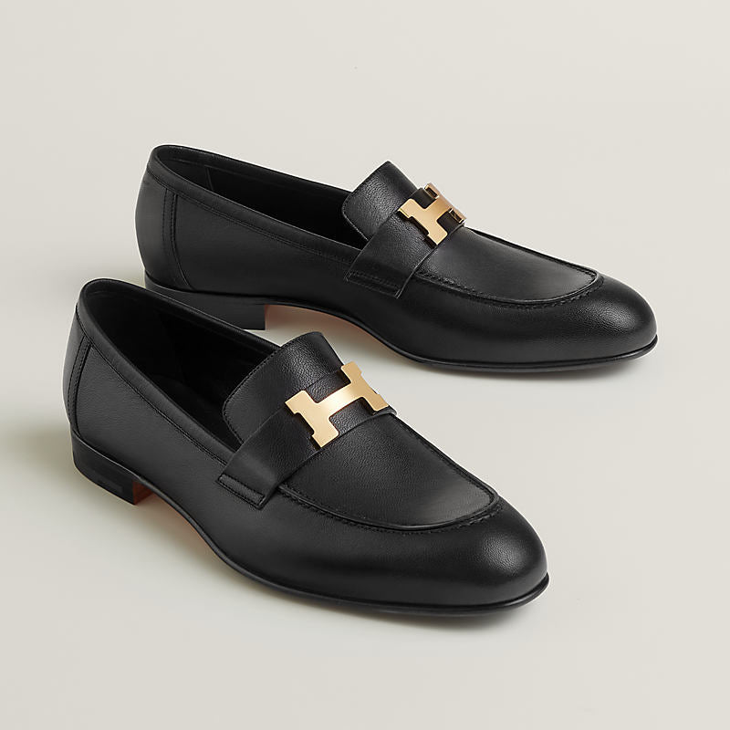 HERMES paris loafer in black