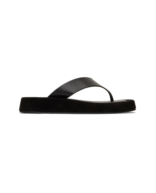 THE ROW
Ginza leather and suede platform flip flops