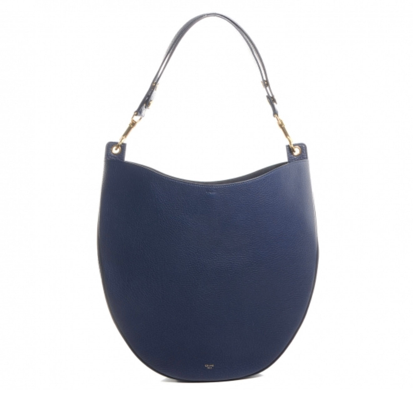 CELINE, Crisped Calfskin Hobo Ink Blue Bag