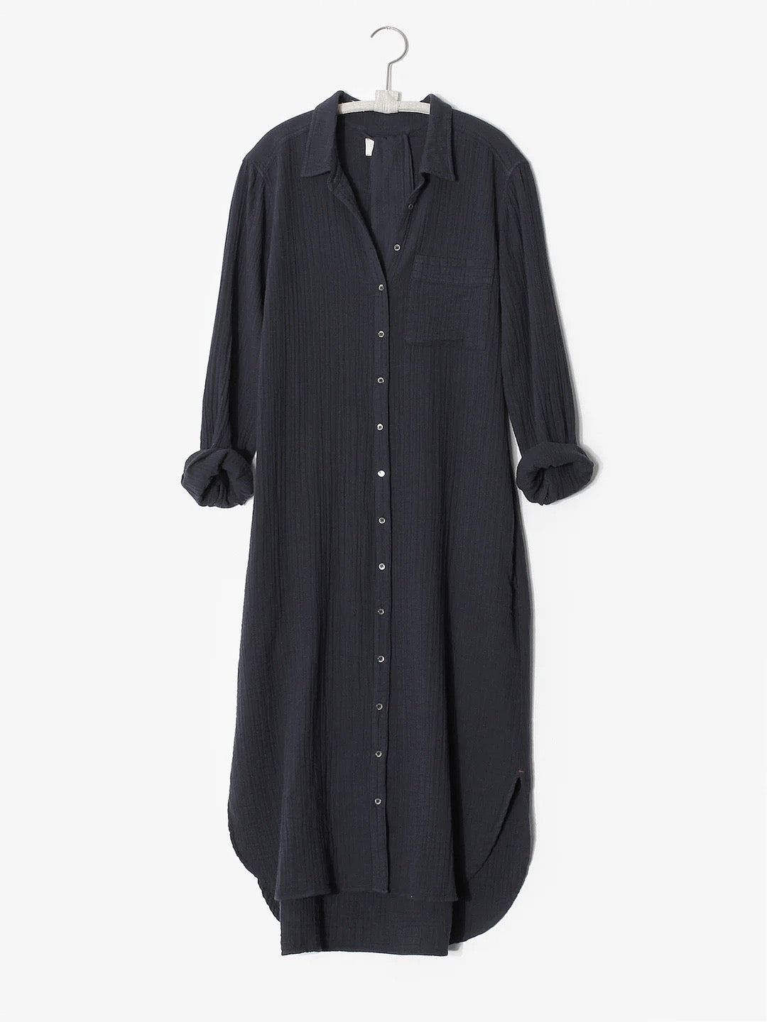 XIRENA black long sleeve button down maxi dress with belt