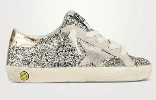 GOLDEN GOOSE silver glitter sneakers