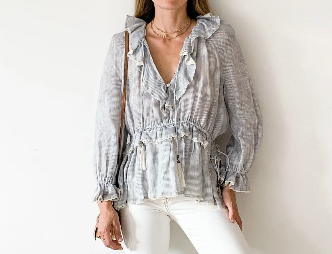 Zimmermann Striped Linen Blouse