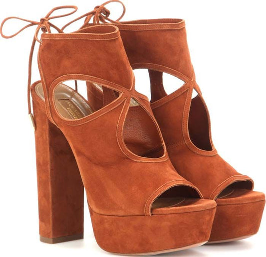 Aquazzura Suede Cut Out Heels