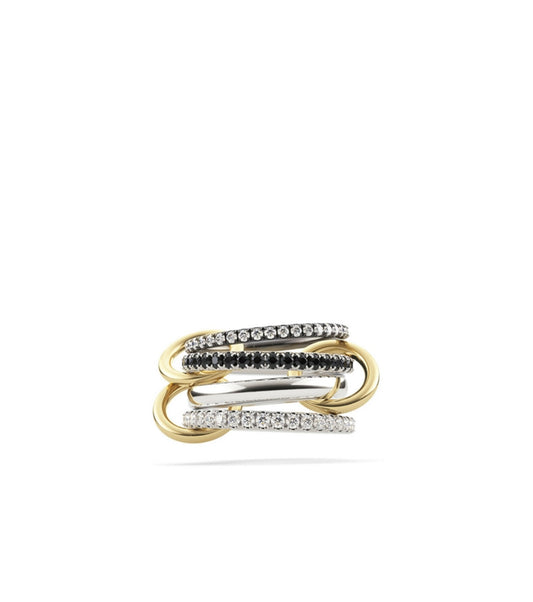 SPINELLI KILCOLLIN - 
Sagittarius Sterling Silver And 18K Yellow Gold Stacked Ring With Diamonds