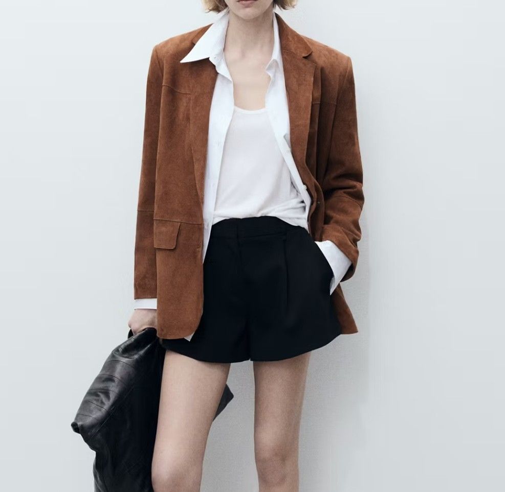Mango Suede Blazer Jacket