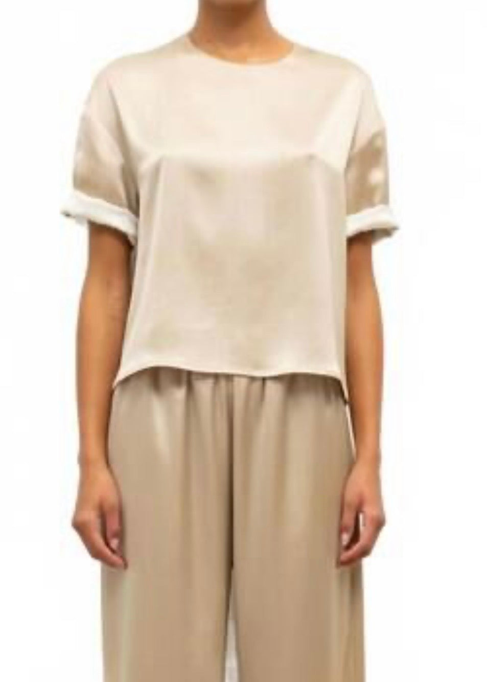 LESET BOXY SATIN T-SHIRT
