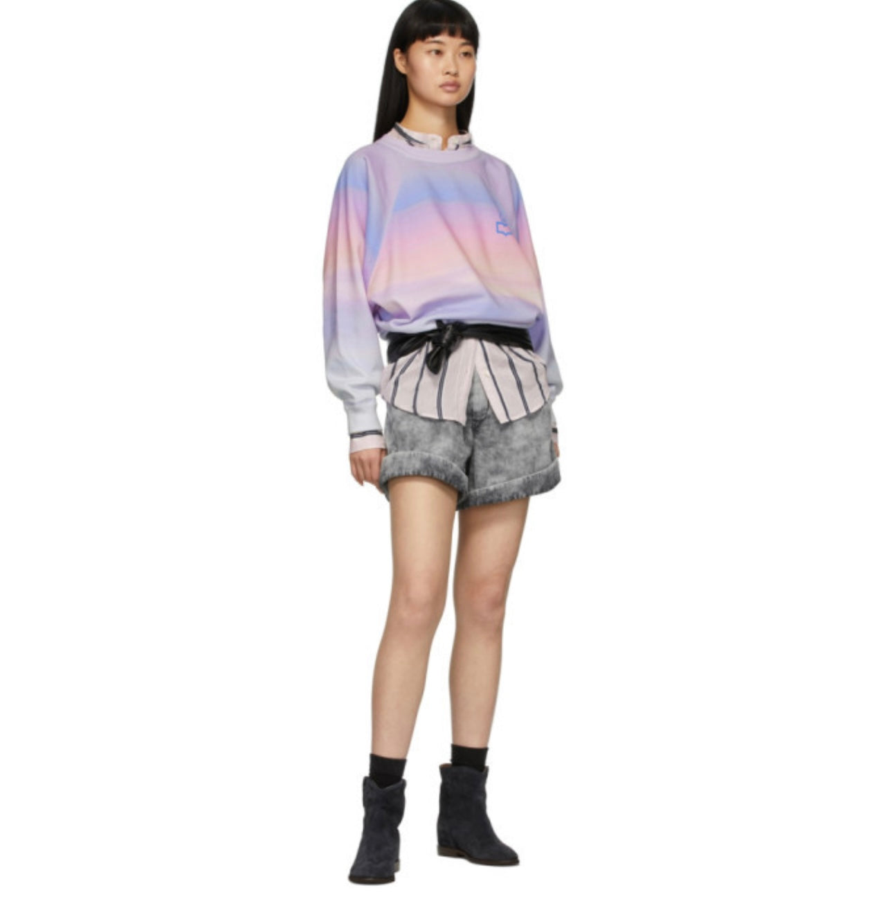 Isabel Marant Etoile Blue and Pink Bradford Sweater