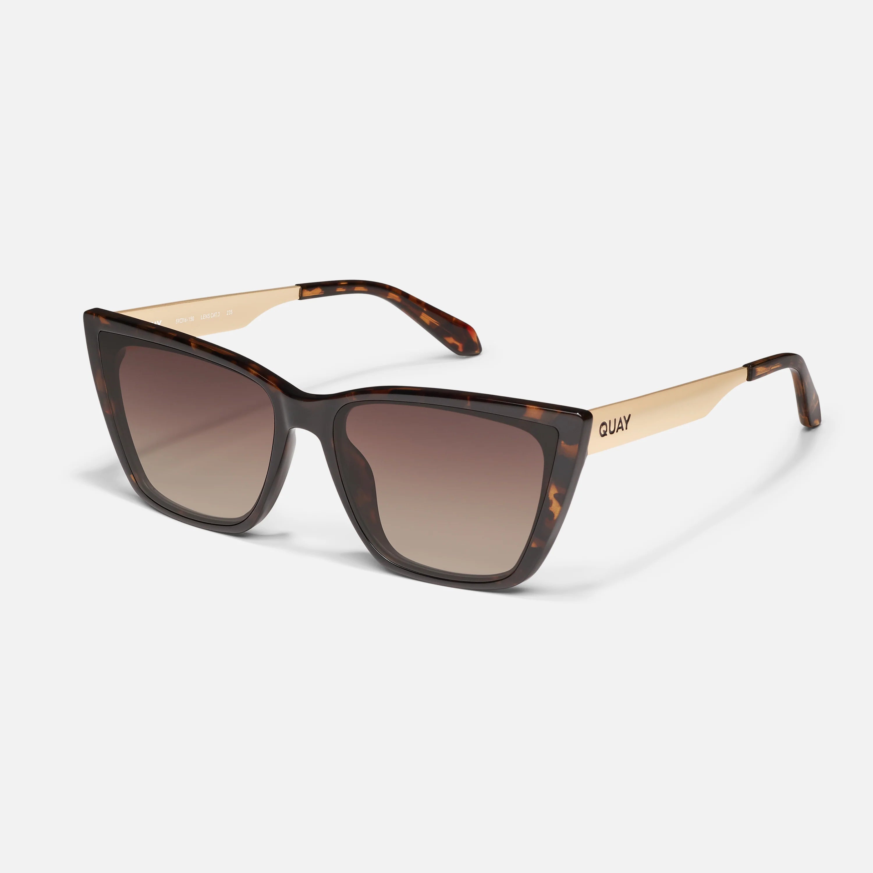 QUAY "call the shots" remixed 43mm gradient cat eye sunglasses