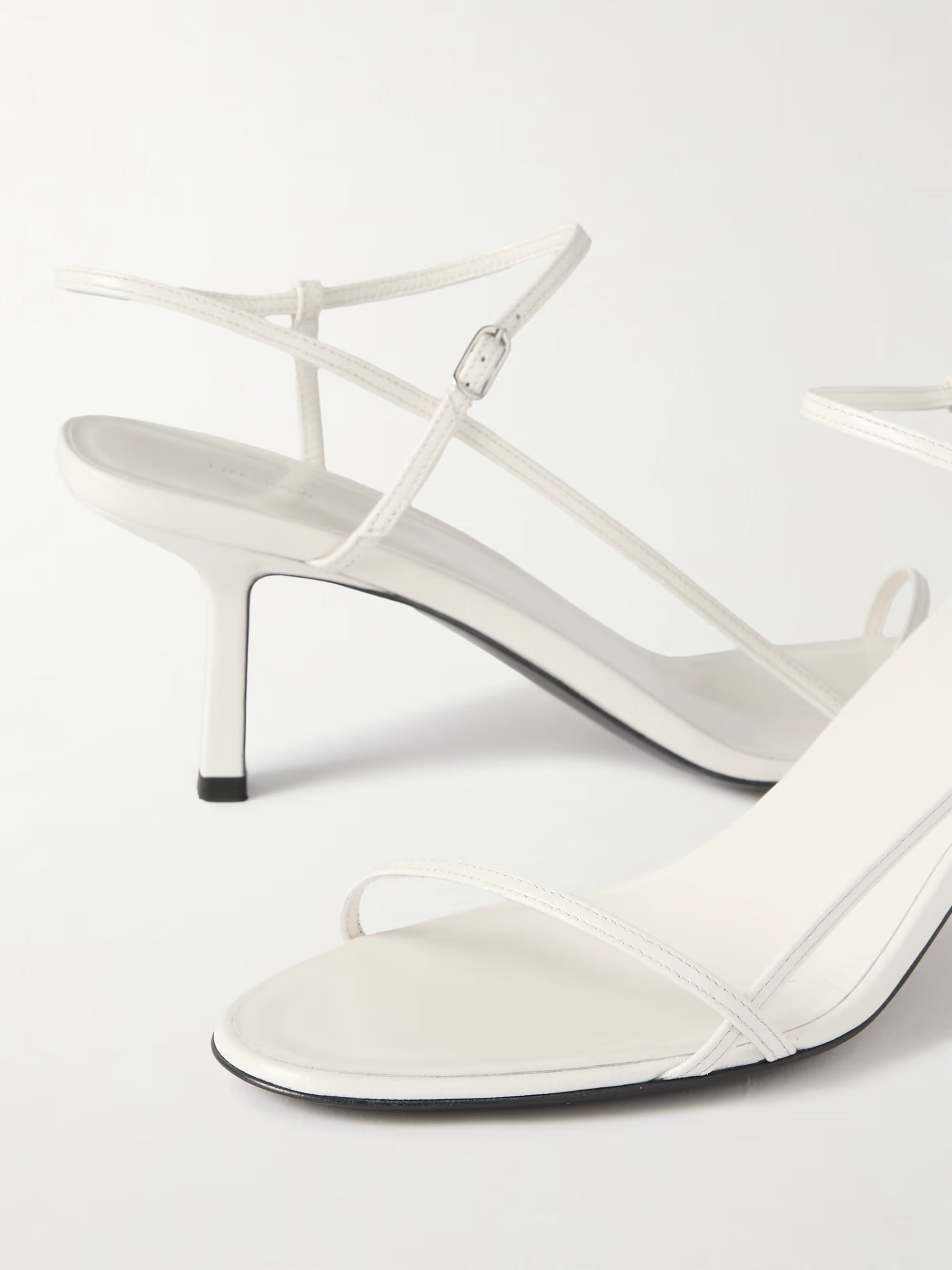 THE ROW BARE WHITE LEATHER SANDALS