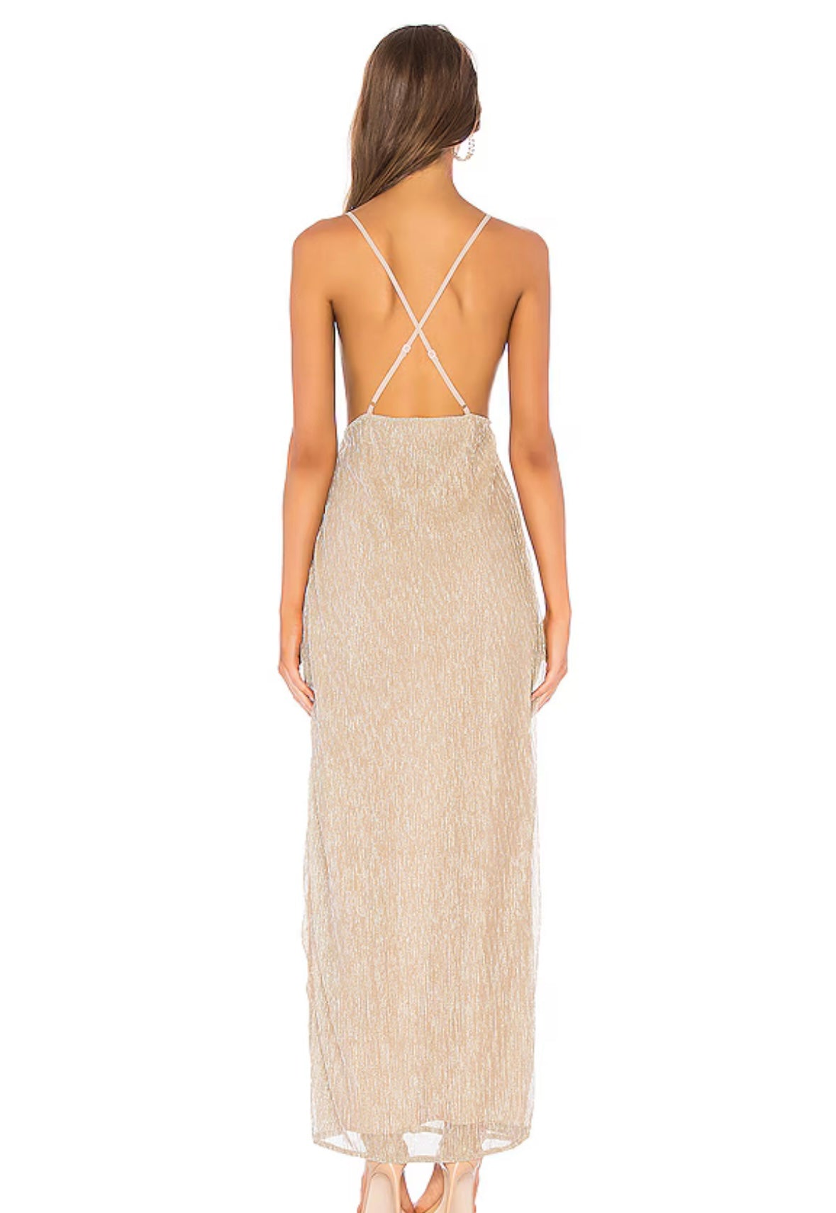 SUPERDOWN “Hailee” high slit maxi dress