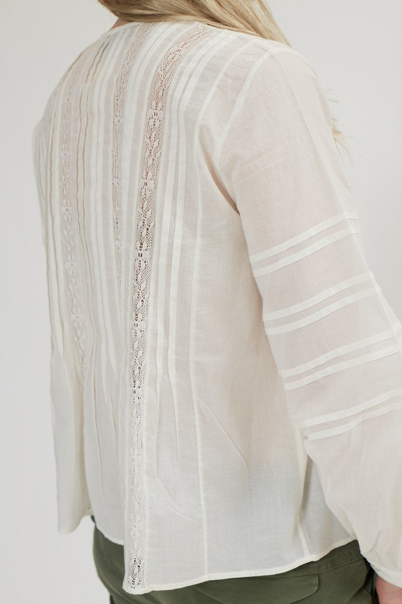 NILI LOTAN embroidered cotton blouse