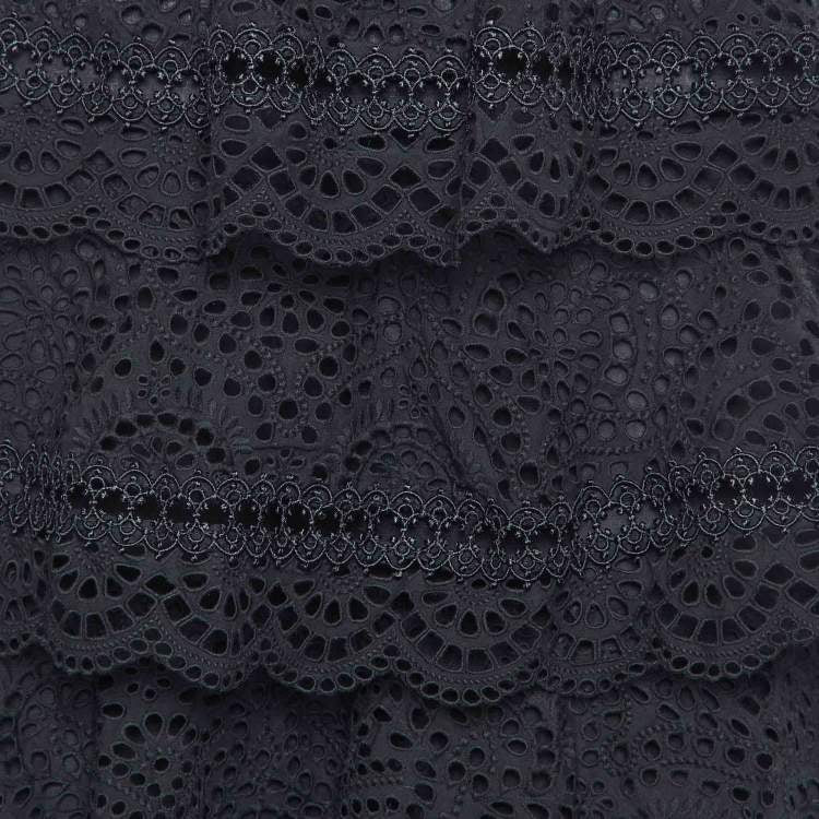 ZIMMERMANN black tiered eyelet skirt