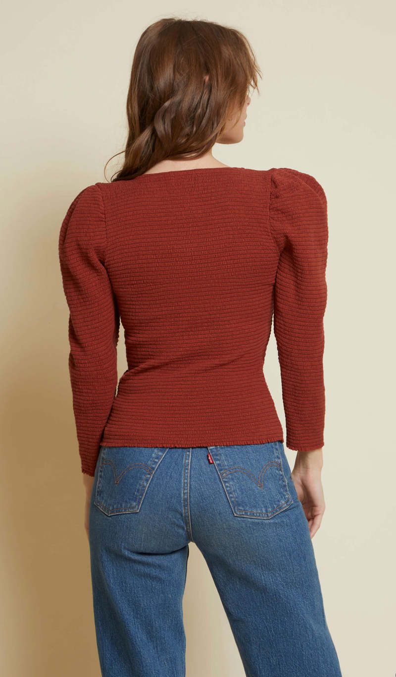 NATION LTD Alexandra smocked long sleeve