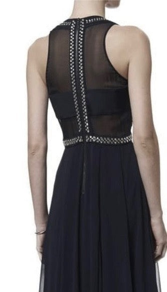 REBECCA TAYLOR black studded gown