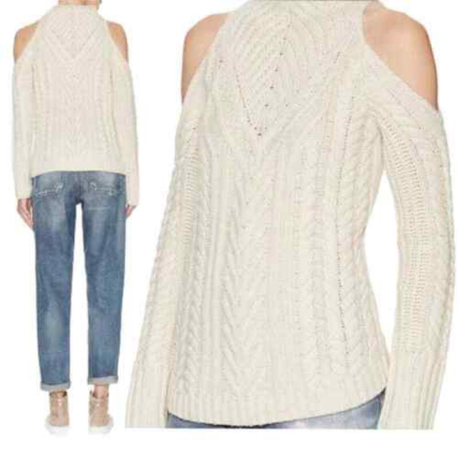 Intermix Cold Shoulder Wool Sweater