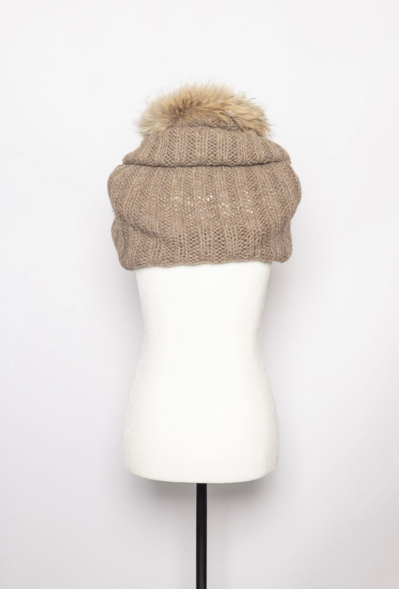 HERMES - fur & cashmere neck warmer