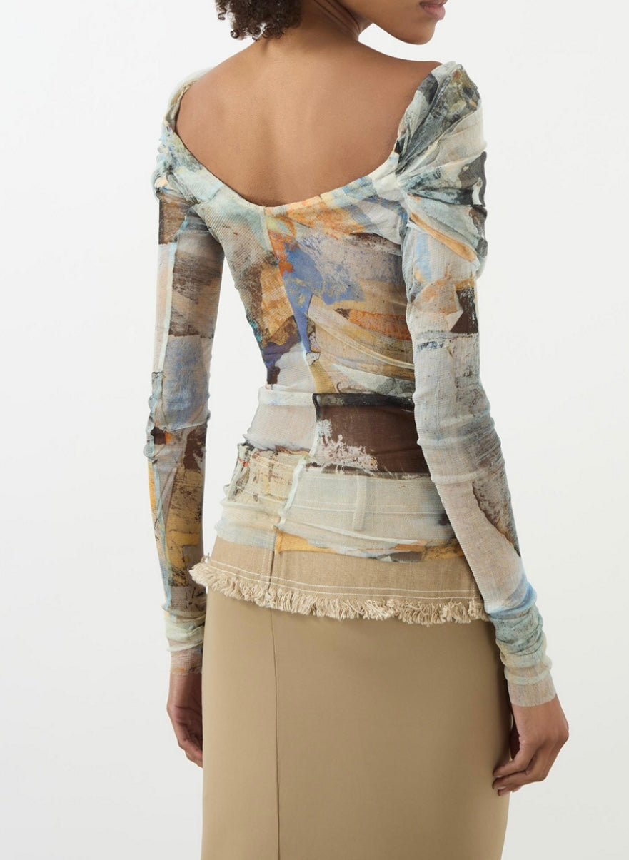 CHRISTOPHER ESBER
Veiled Off-The-Shoulder Top