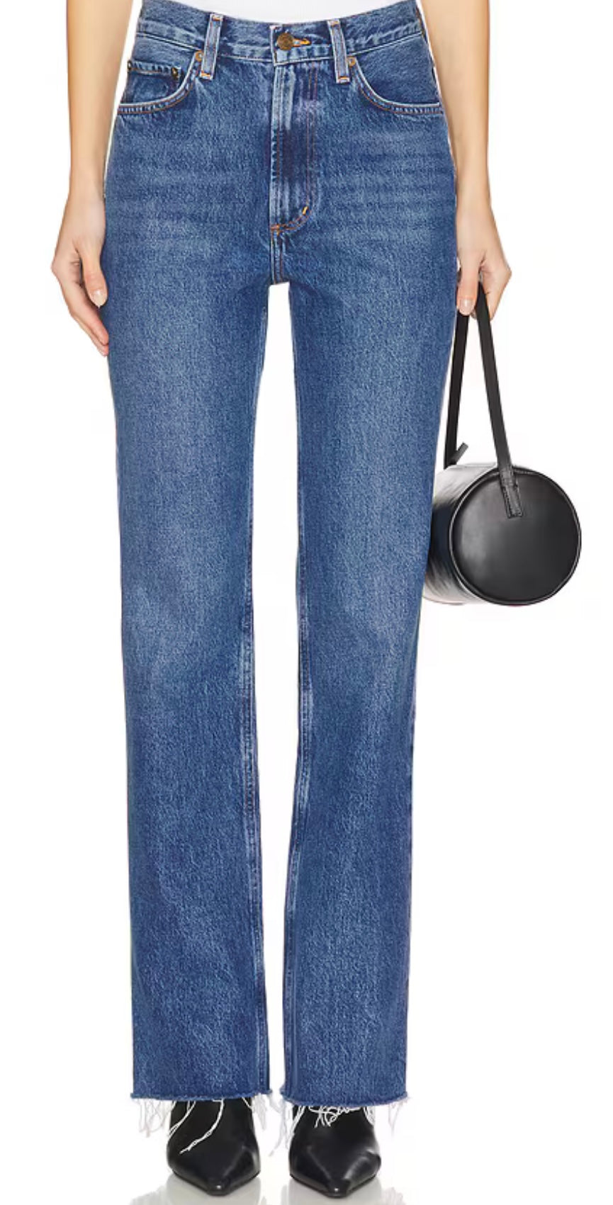 AGOLDE dark wash leena jeans