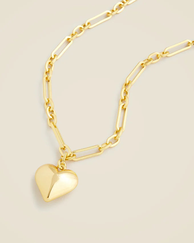 J CREW gold necklace with heart pendant