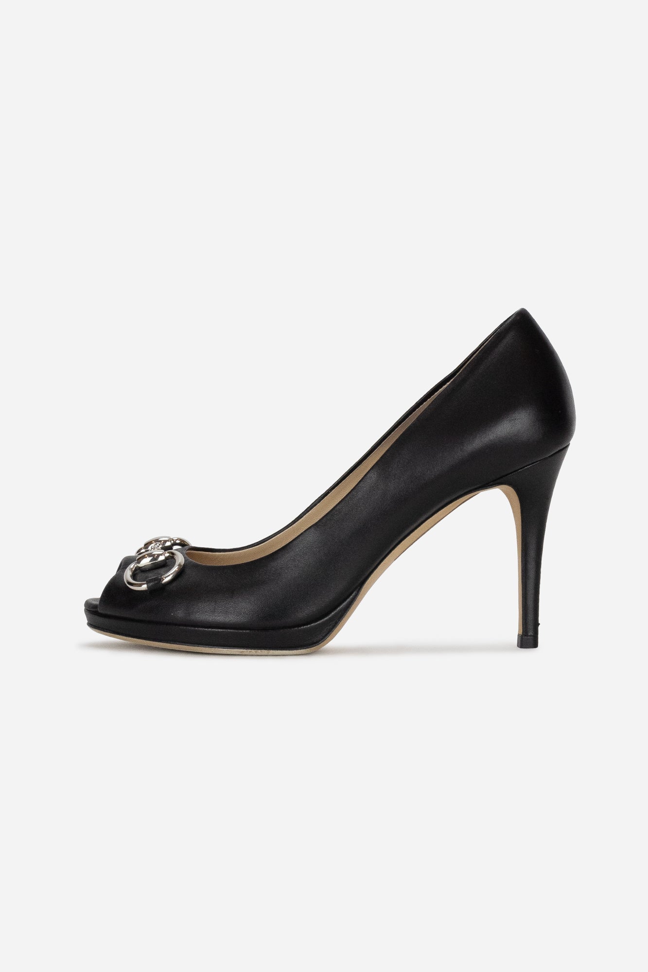 Gucci Horsebit Peep Toe Heels