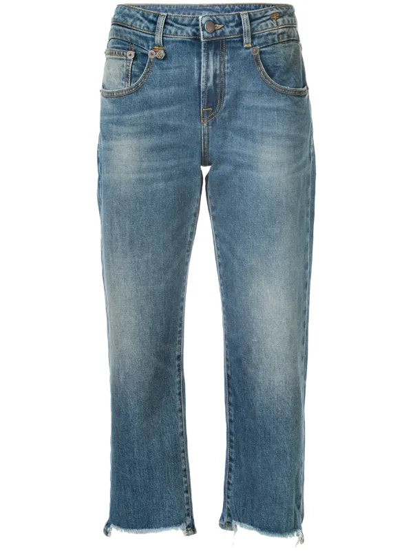 R13 Medium Was Straight Leg Cropped Jeans