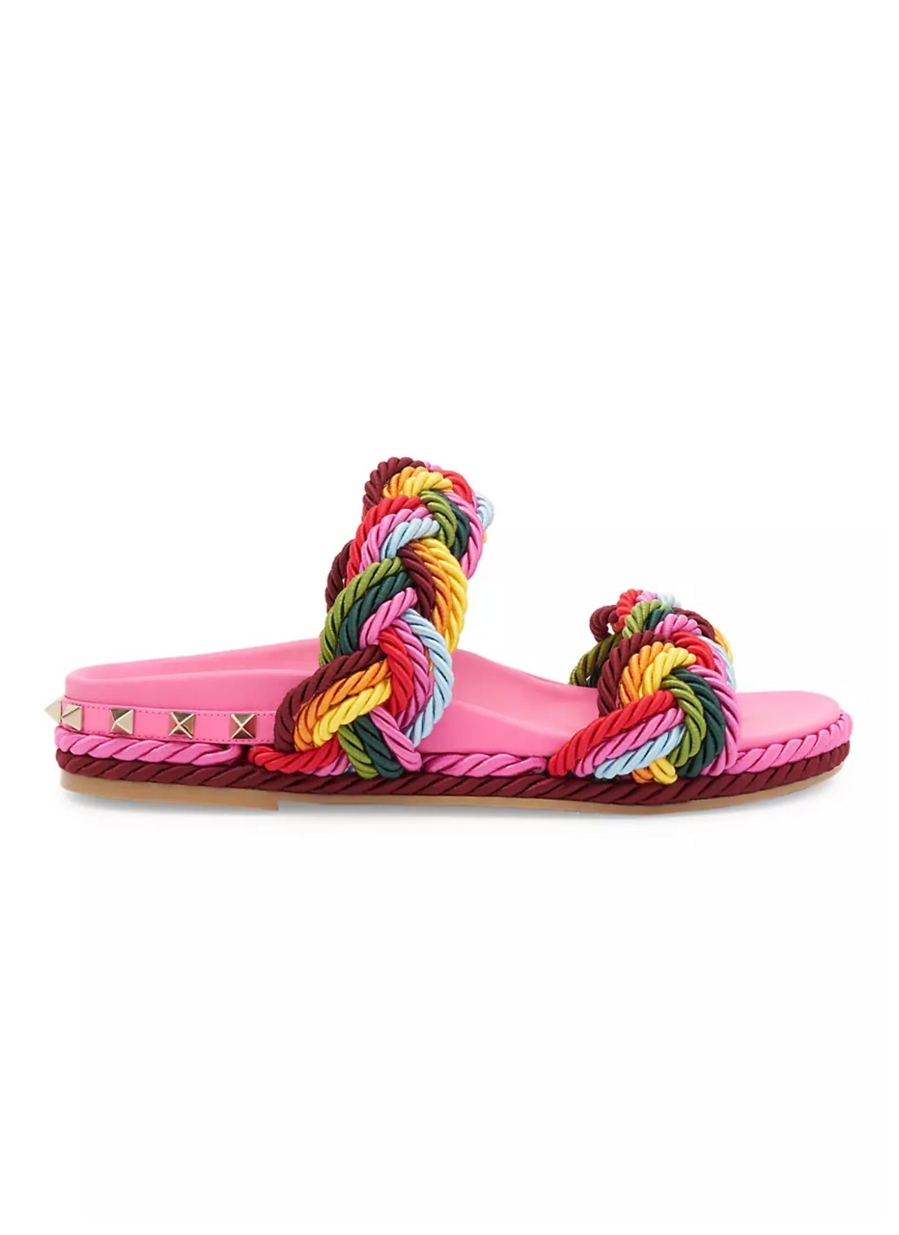 Valentino Garavani
Rockstud Woven Rope Espadrille Slides