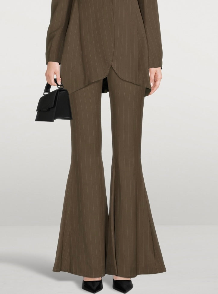 ACNE STUDIOS Flared Trousers In Pinstripe Print