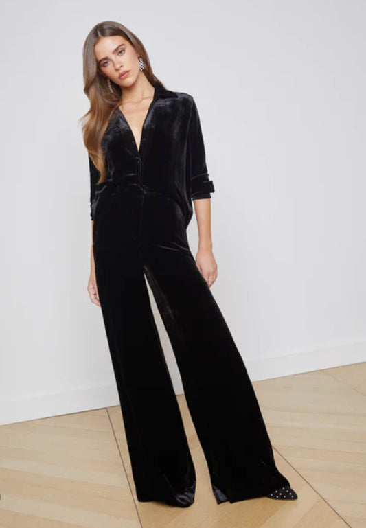 L’AGENCE - Black Velvet Pants