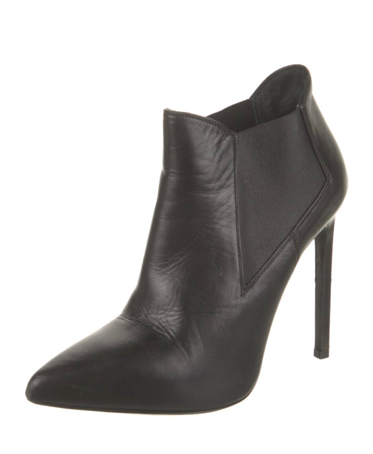 Saint Laurent - Black Leather Pointed Booties