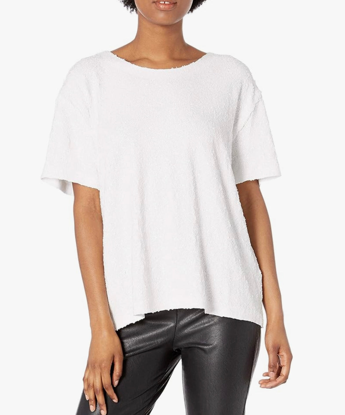 NORMA KAMALI- WHITE SEQUIN T-SHIRT