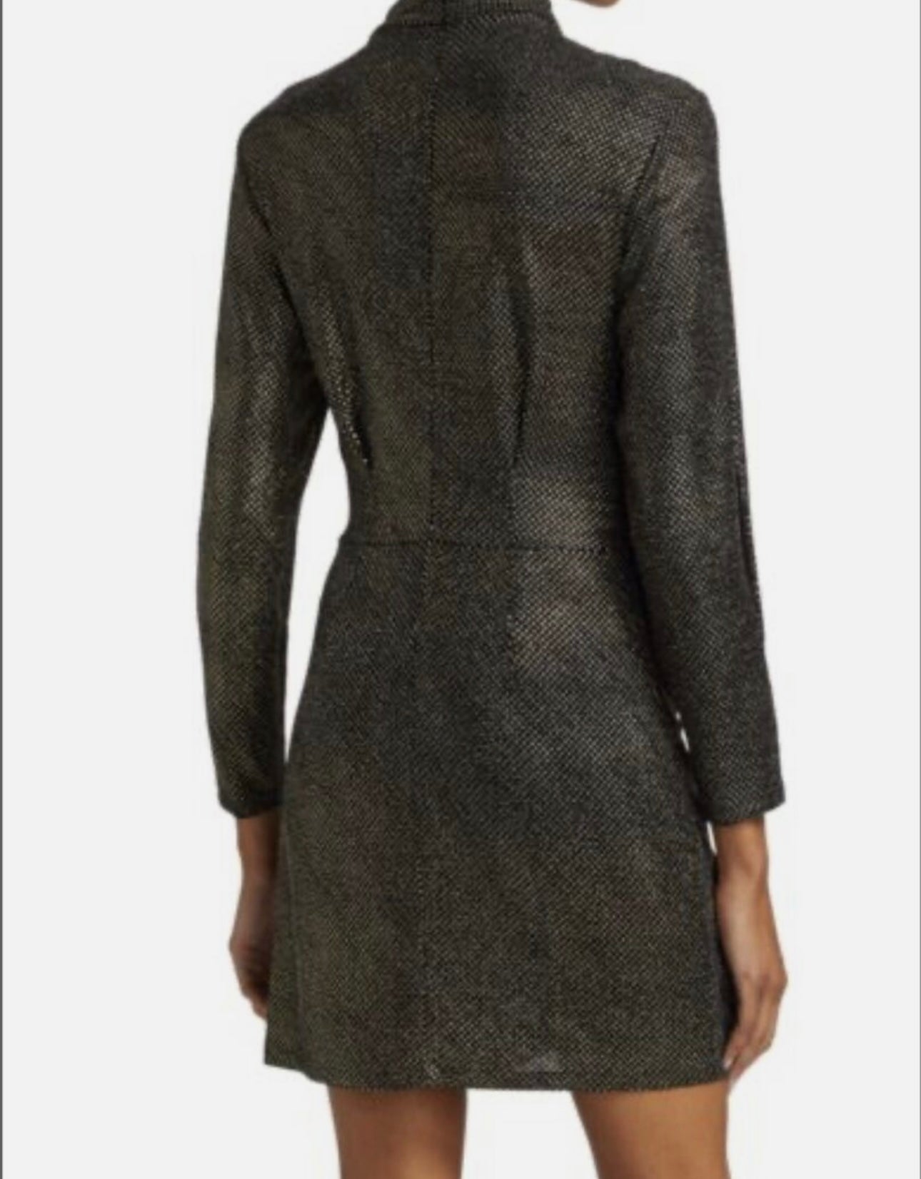 Iro Paris Rasile Turtleneck Metallic Dress Black Gold