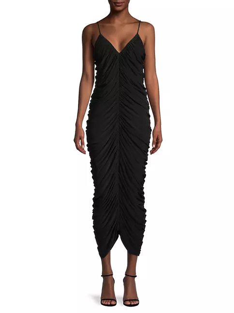 Norma Kamali Long Ruched Dress