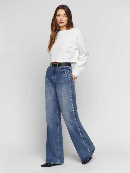 REFORMATION cary high rise slouchy wide leg jeans