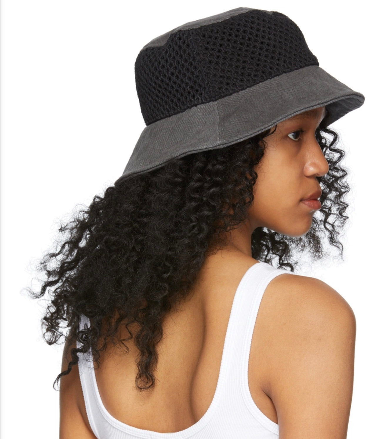 rag & bone Black Netting Nando Bucket Hat