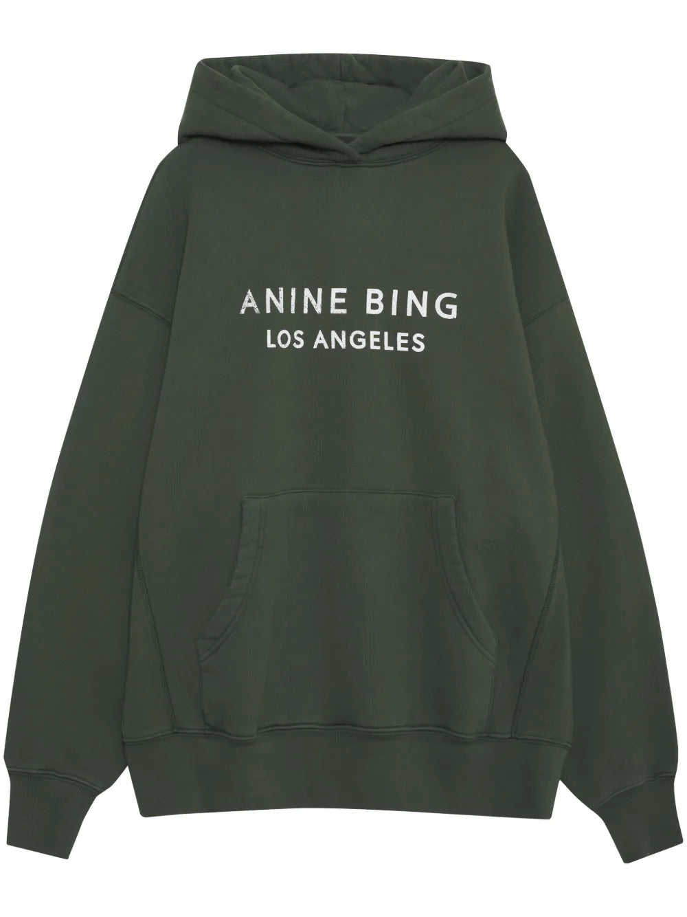 Anine Bing Sage Green Logo Hooded Sweatshirt