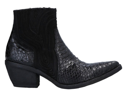 FAUZIAN JEUNESSE PYTHON Ankle Boots Black