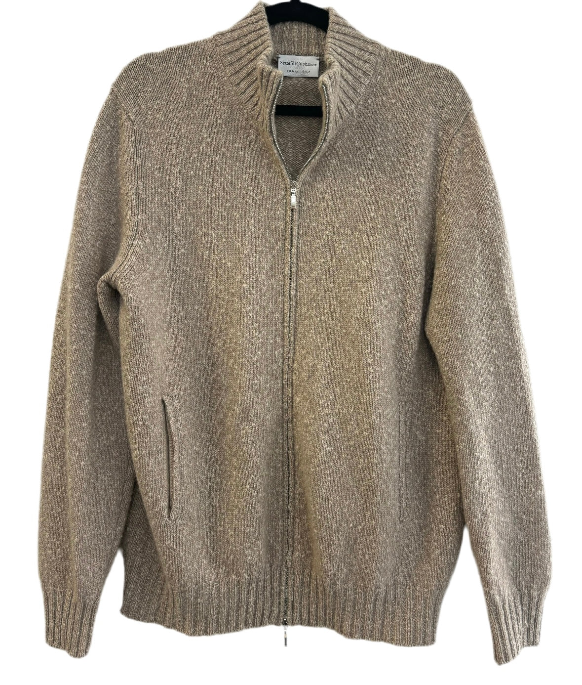 SETTEFILI CASHMERE brown zip sweater