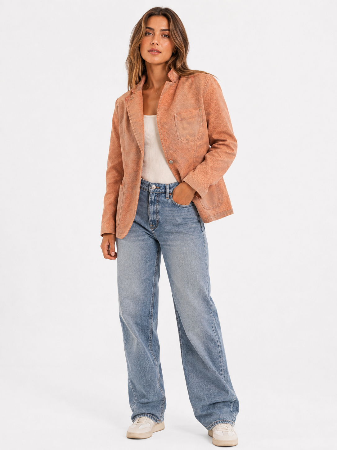 FENDI blazer, faded orange and beige monogram