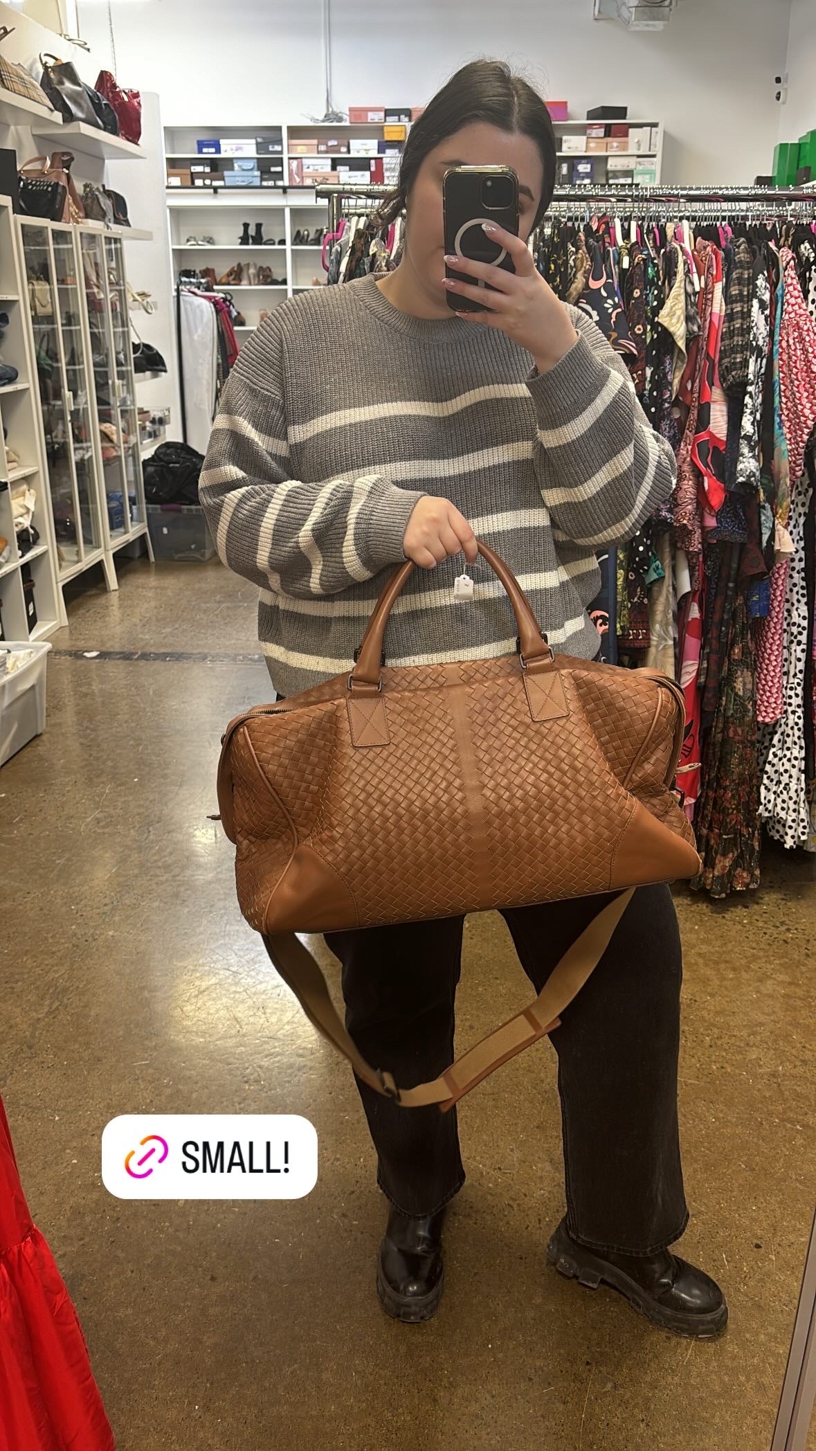 BOTTEGA VENETA brown duffle bag